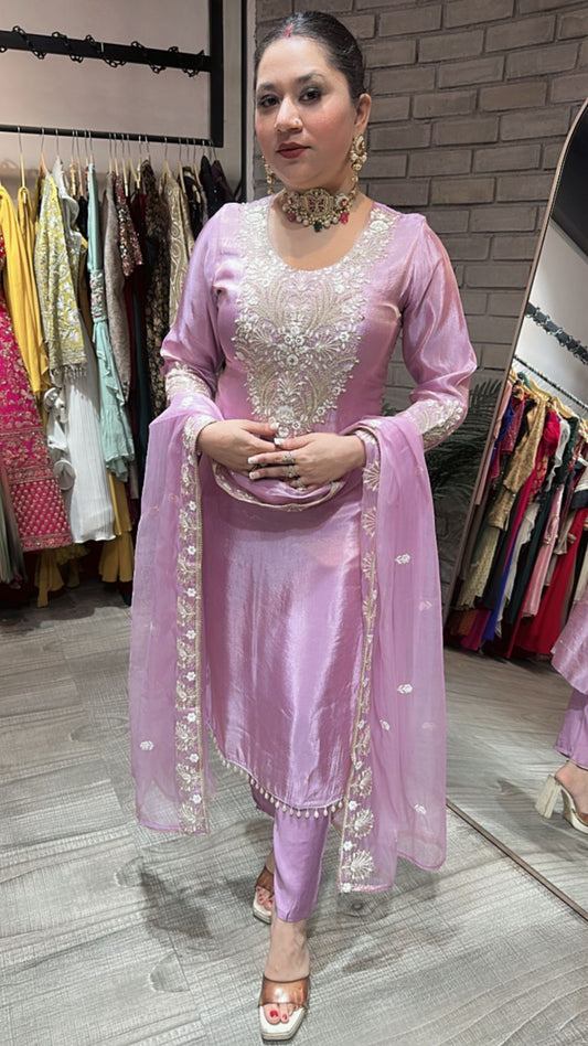 Kesariya Lavander Designer suit