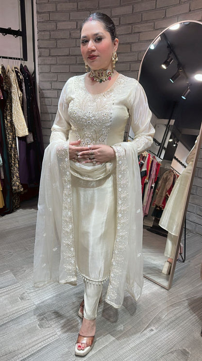 Kesariya Ivory Designer suit