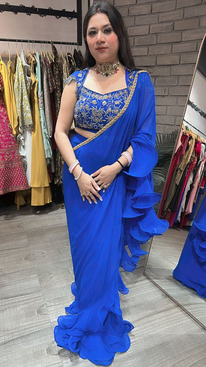 Karishma Electric Blue Katdana Saree