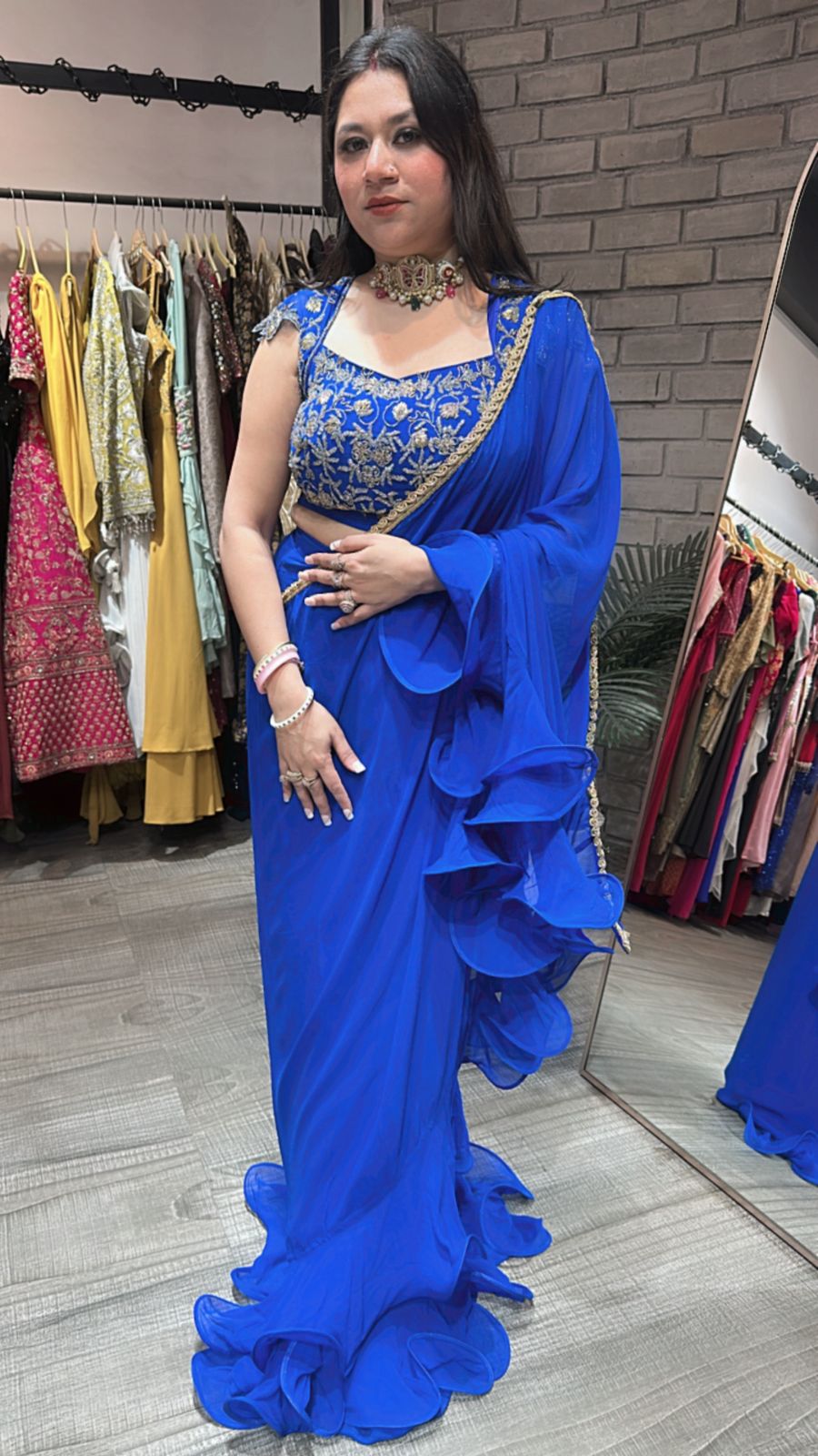Karishma Electric Blue Katdana Saree