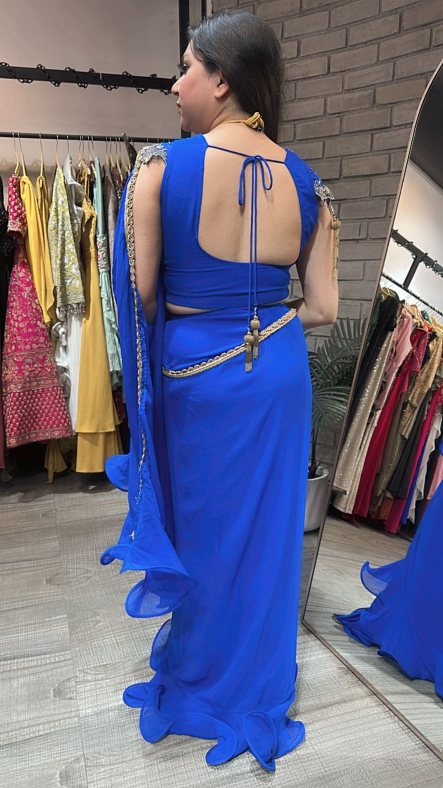Karishma Electric Blue Katdana Saree