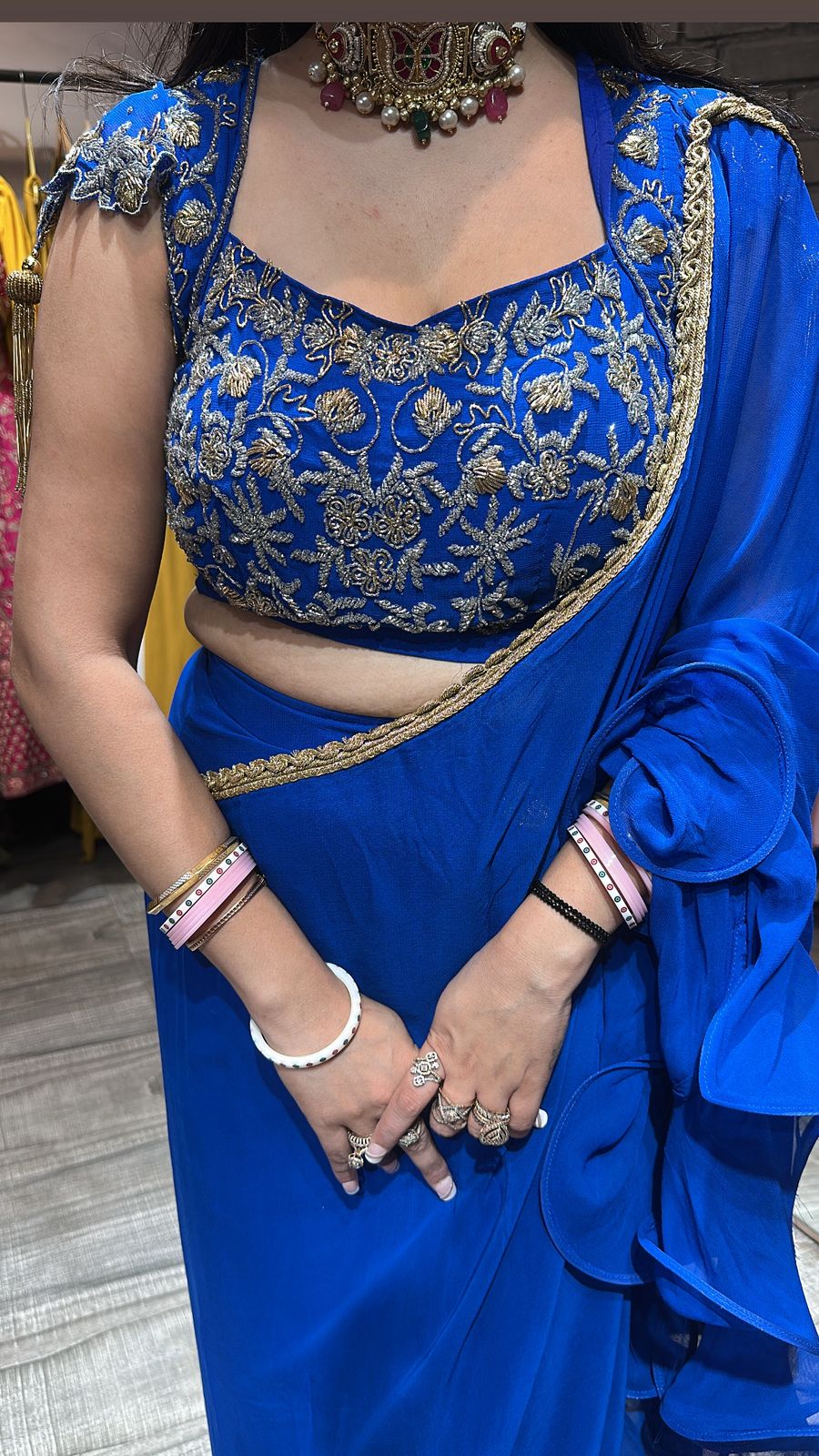 Karishma Electric Blue Katdana Saree