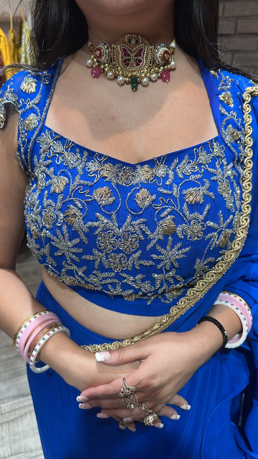Karishma Electric Blue Katdana Saree