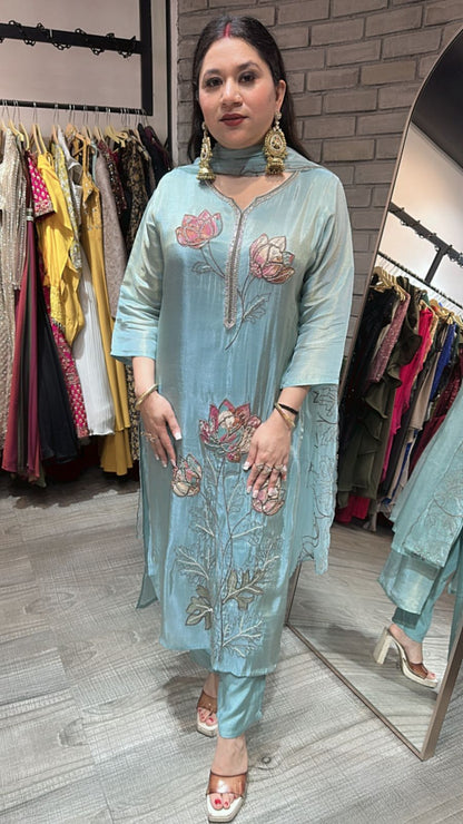 Sanskrit Lotus 🪷 Thread work Suit