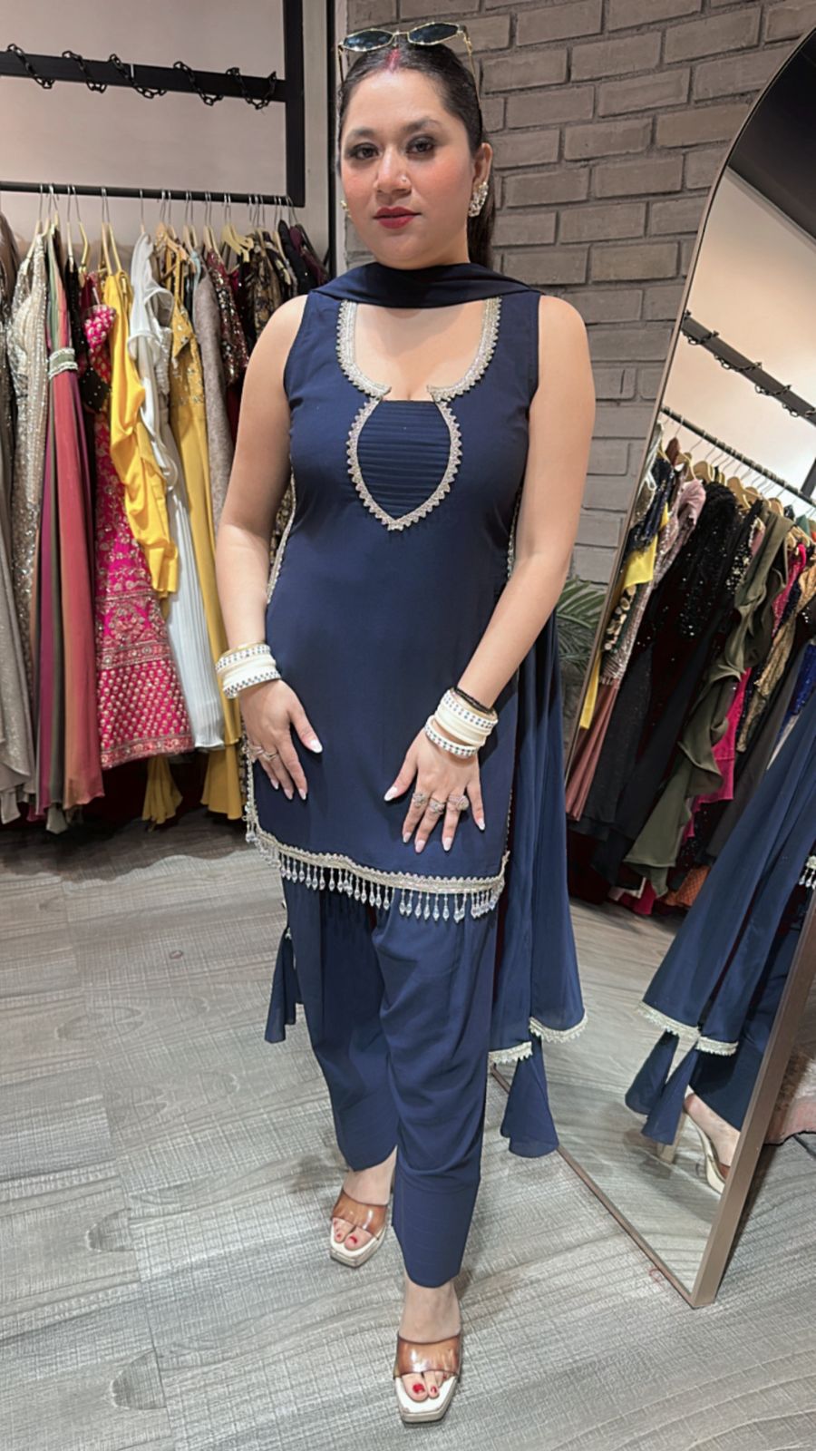 Anas Farsi salwar Navy Blue Suit
