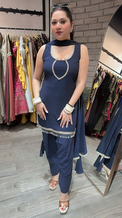 Anas Farsi salwar Navy Blue Suit