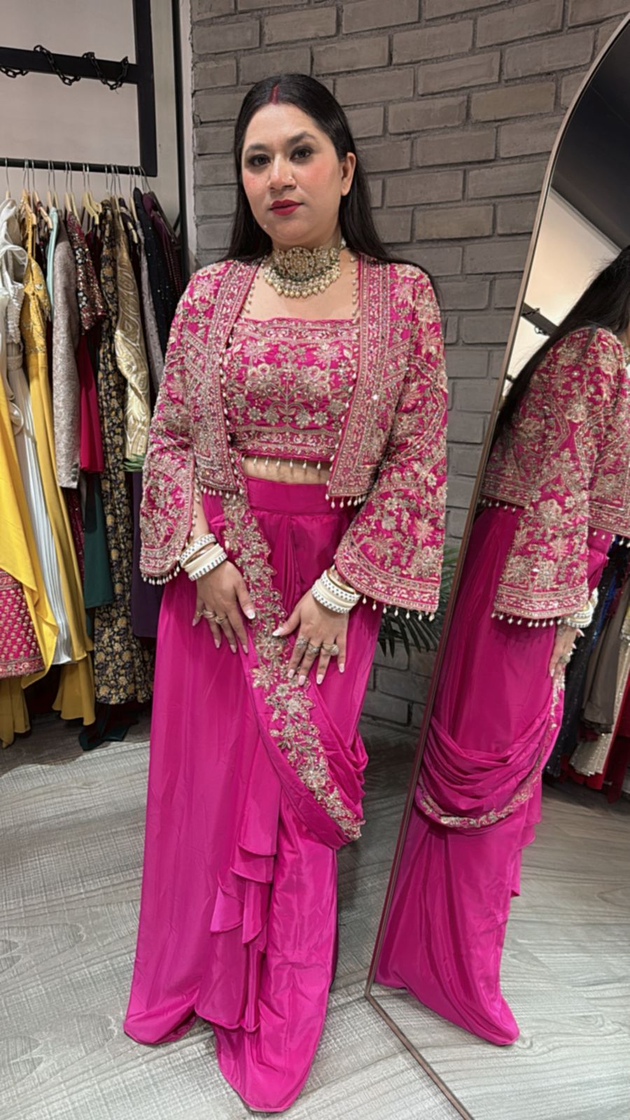 Ambika Foshia Jacket style Designer Saree