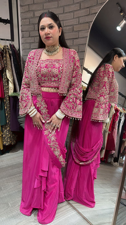 Ambika Foshia Jacket style Designer Saree