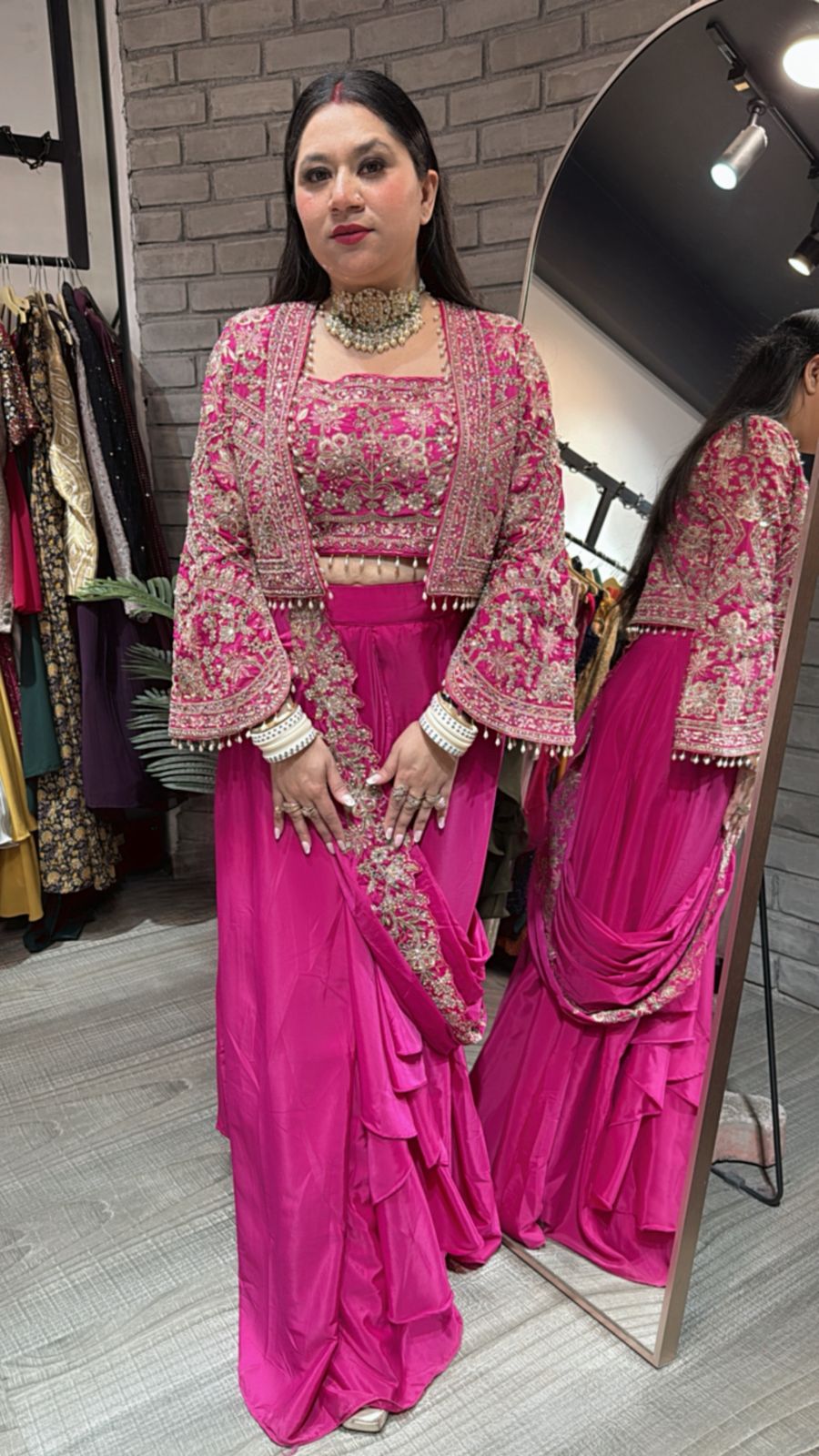 Ambika Foshia Jacket style Designer Saree