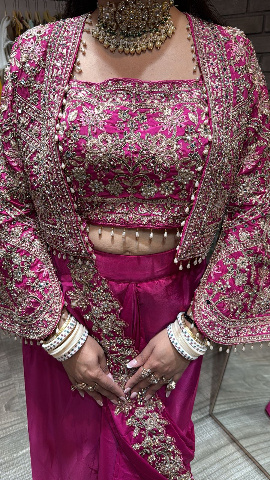 Ambika Foshia Jacket style Designer Saree