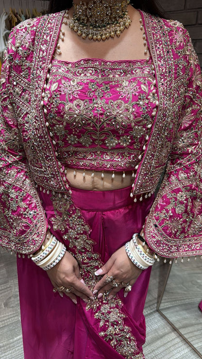 Ambika Foshia Jacket style Designer Saree