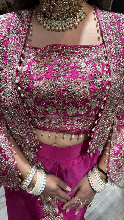 Ambika Foshia Jacket style Designer Saree