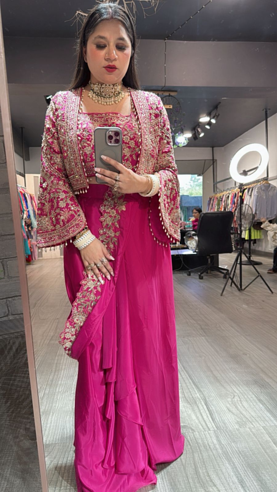 Ambika Foshia Jacket style Designer Saree