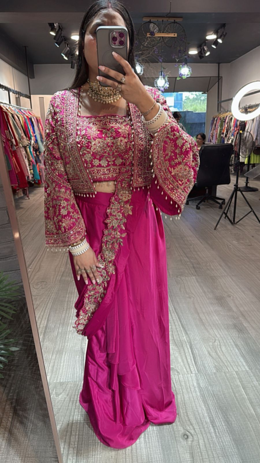 Ambika Foshia Jacket style Designer Saree