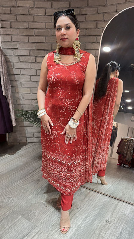 Sarovar Rust Designer suit