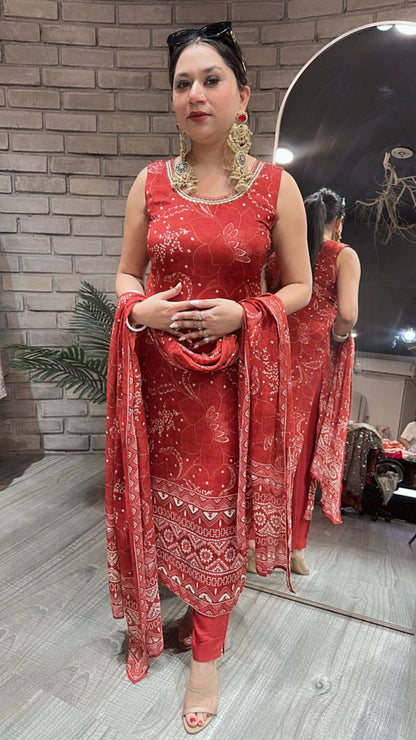 Sarovar Rust Designer suit