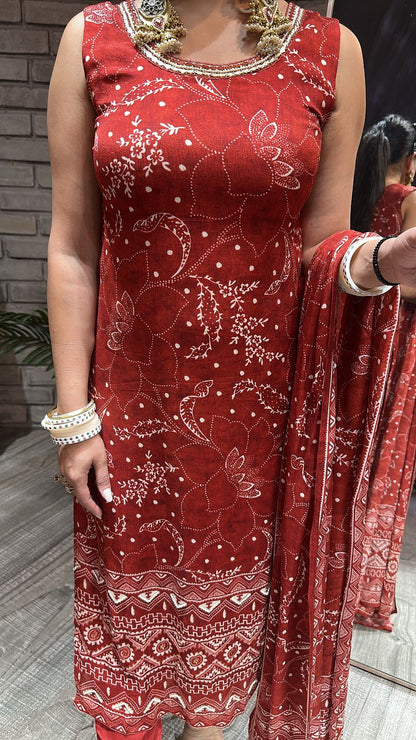 Sarovar Rust Designer suit