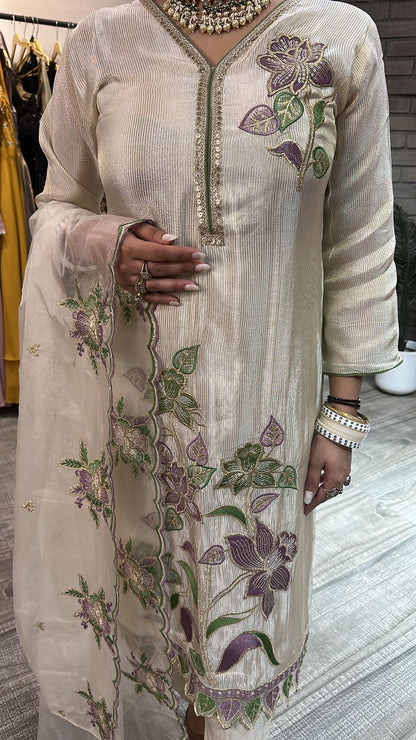 Moon Ivory Flower Designer suit