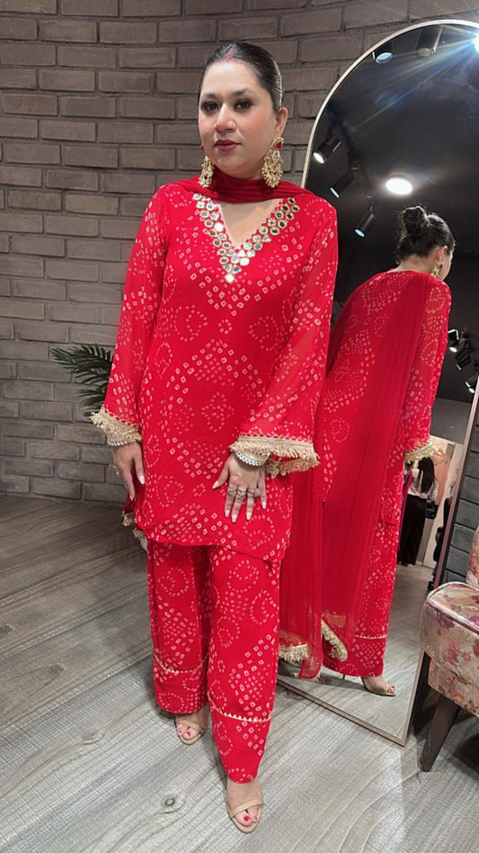 Mehfil lal Leheriya Mirror Suit
