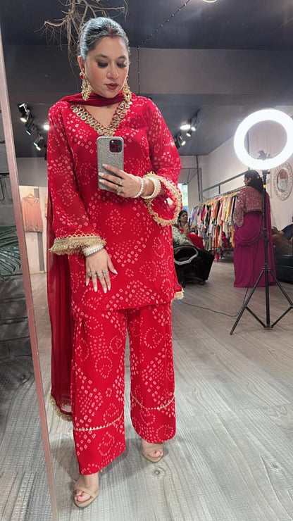 Mehfil lal Leheriya Mirror Suit