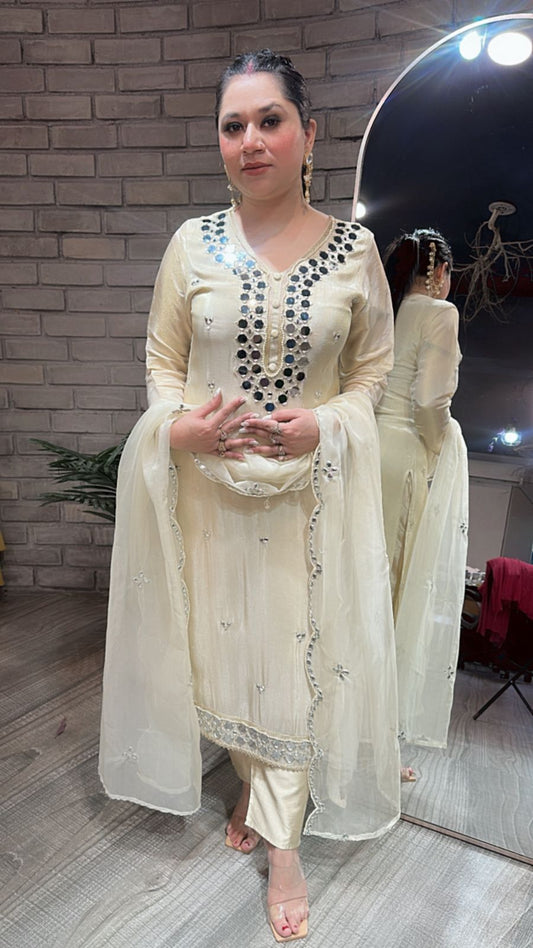 Mumtaz Mirror work Designer Suit