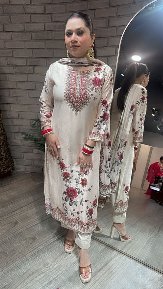 Diwali Floral Dupatta Suit
