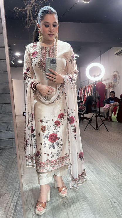 Diwali Floral Dupatta Suit