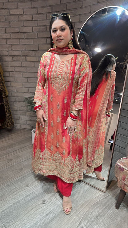 Dahleez Rust Designer suit