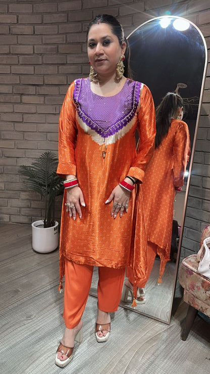 Vivah Rust Purple Tunic Set