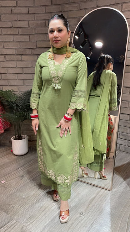 Sitara pista Designer Cotton suit