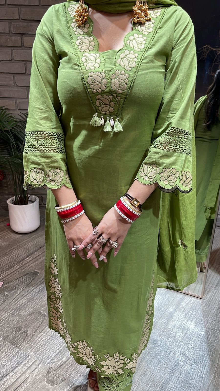 Sitara pista Designer Cotton suit