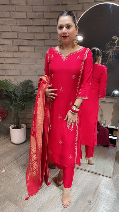 Mohabbatein Red Dupatta Suit