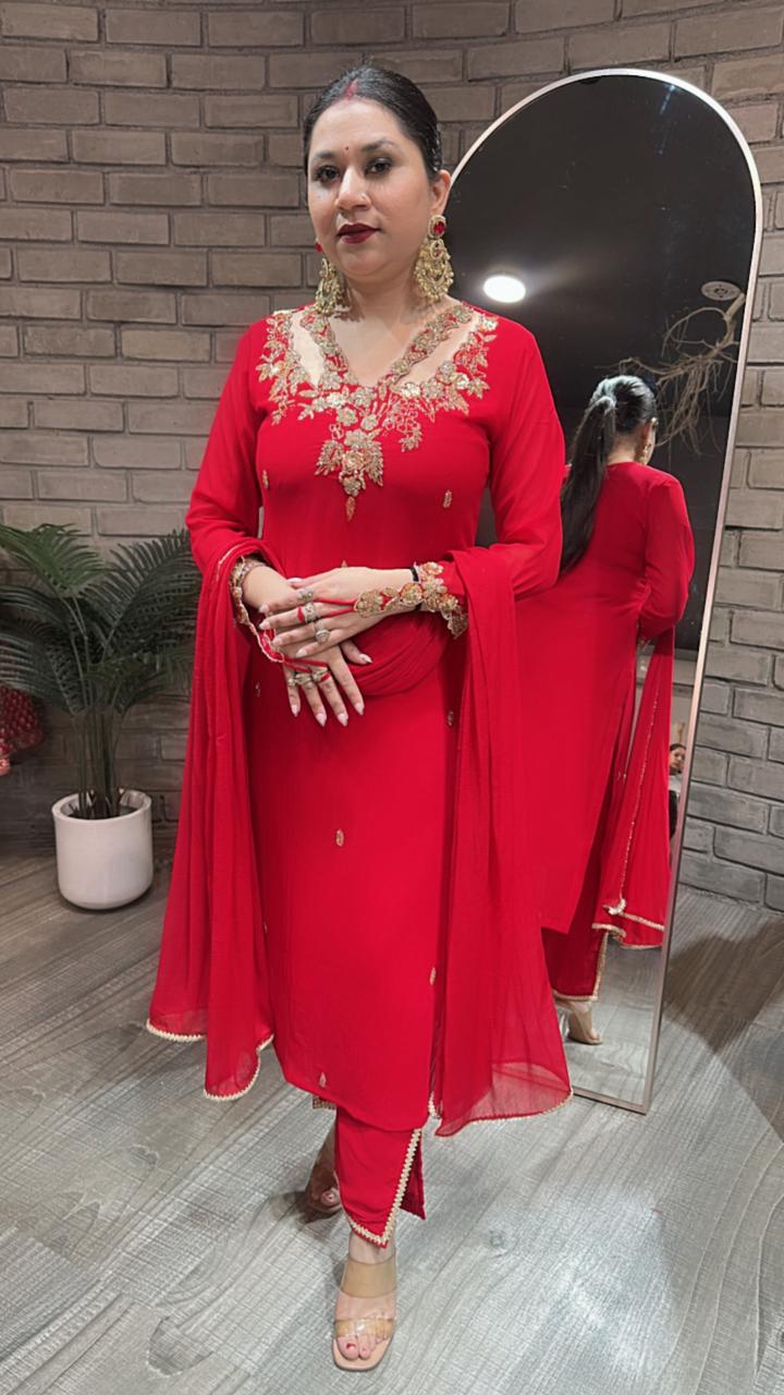 Noorani Red Designer suit