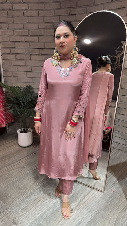 Bukhara mirror work A-line Suit