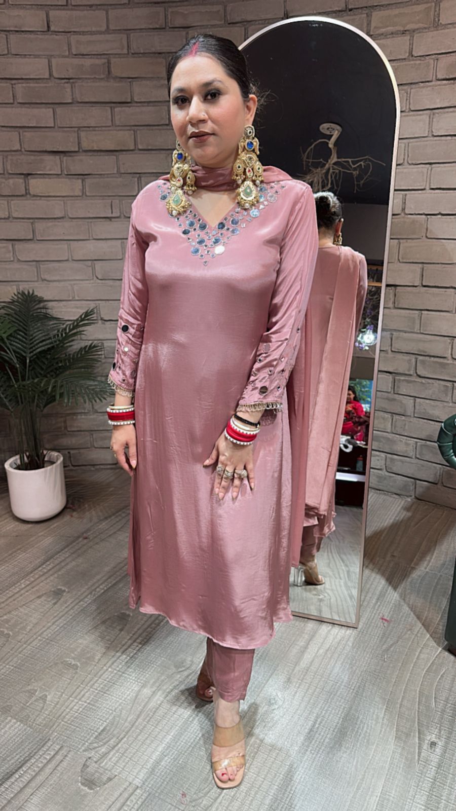 Bukhara mirror work A-line Suit