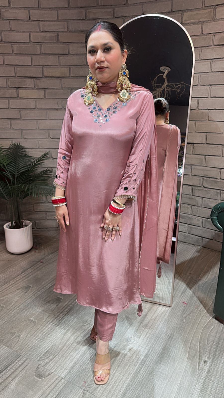 Bukhara mirror work A-line Suit