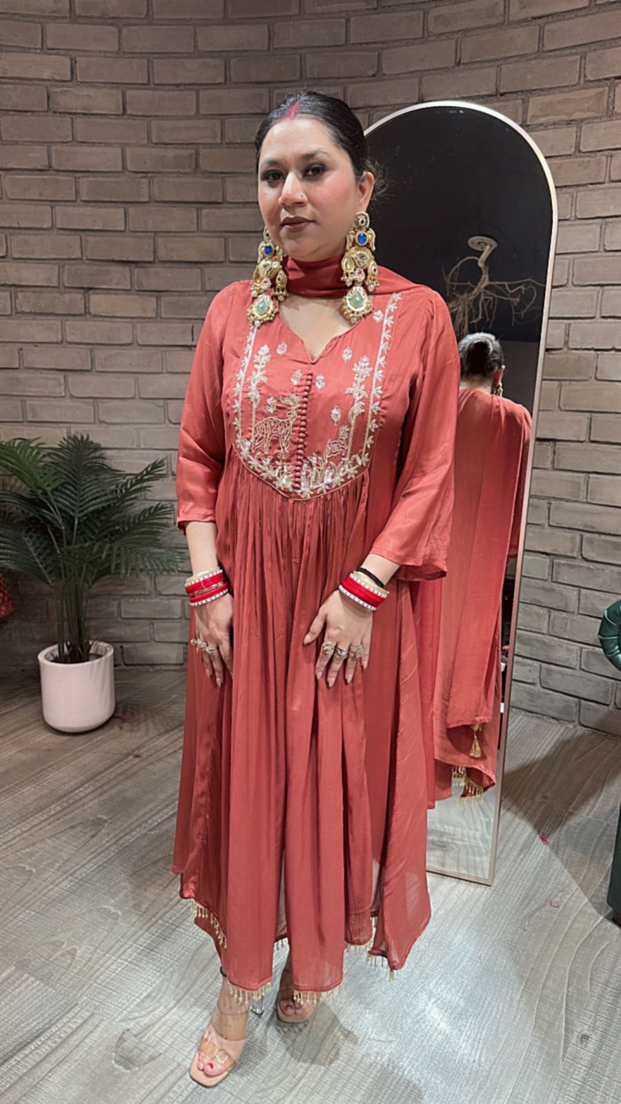 Hiran Embroidered A-line Suit