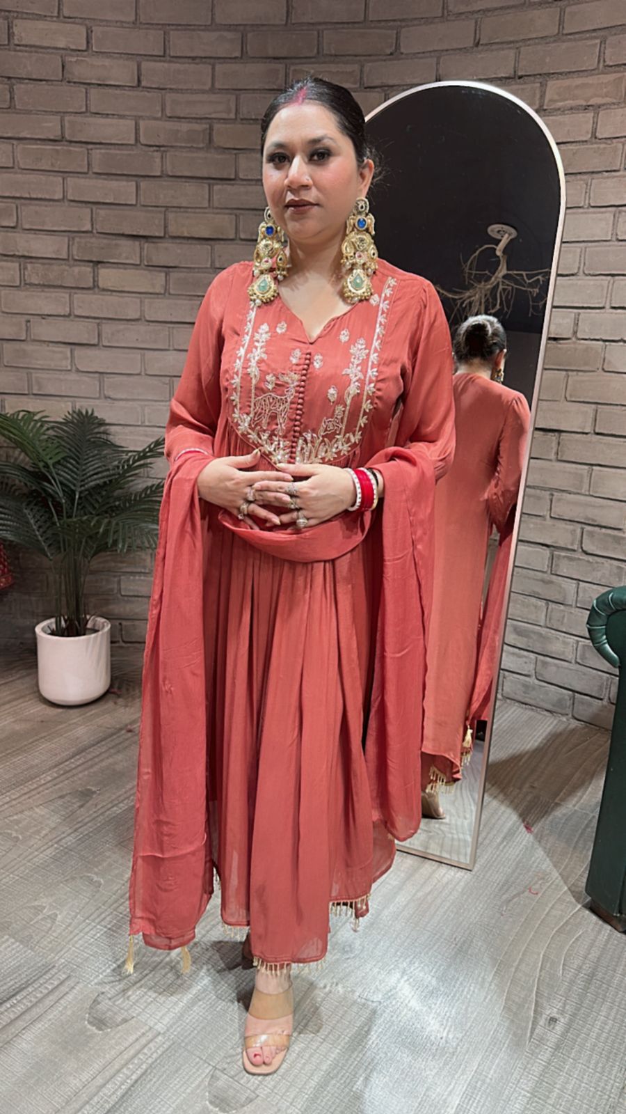 Hiran Embroidered A-line Suit