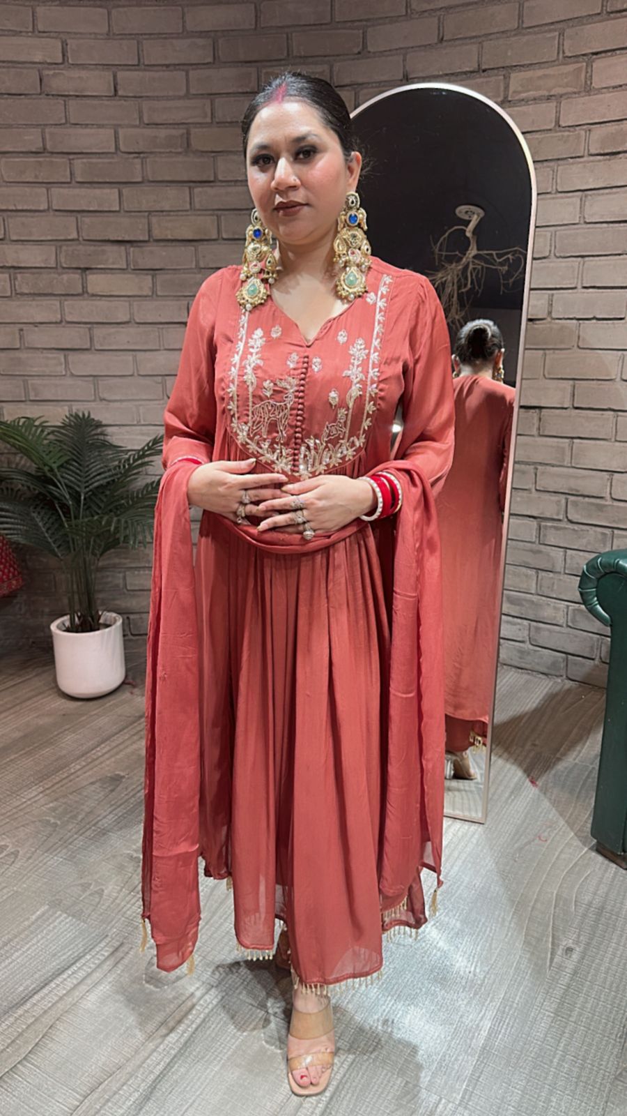 Hiran Embroidered A-line Suit