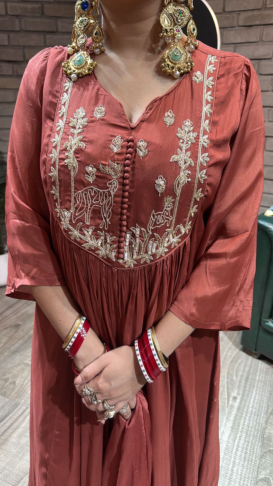 Hiran Embroidered A-line Suit