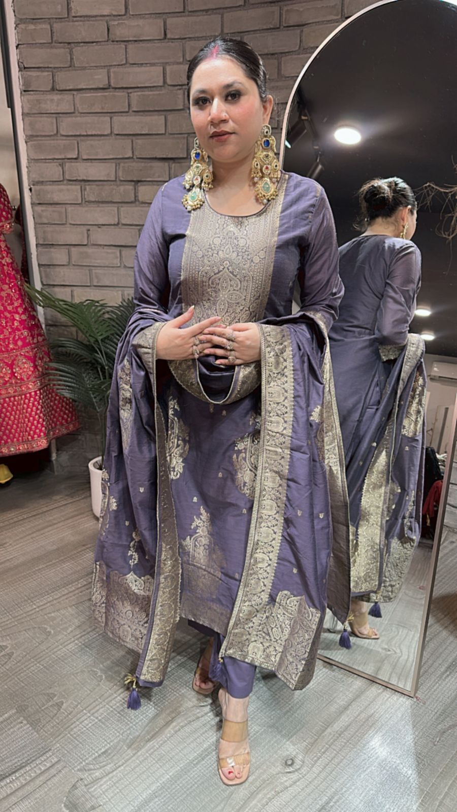 Boho Lavander Dupatta Suit