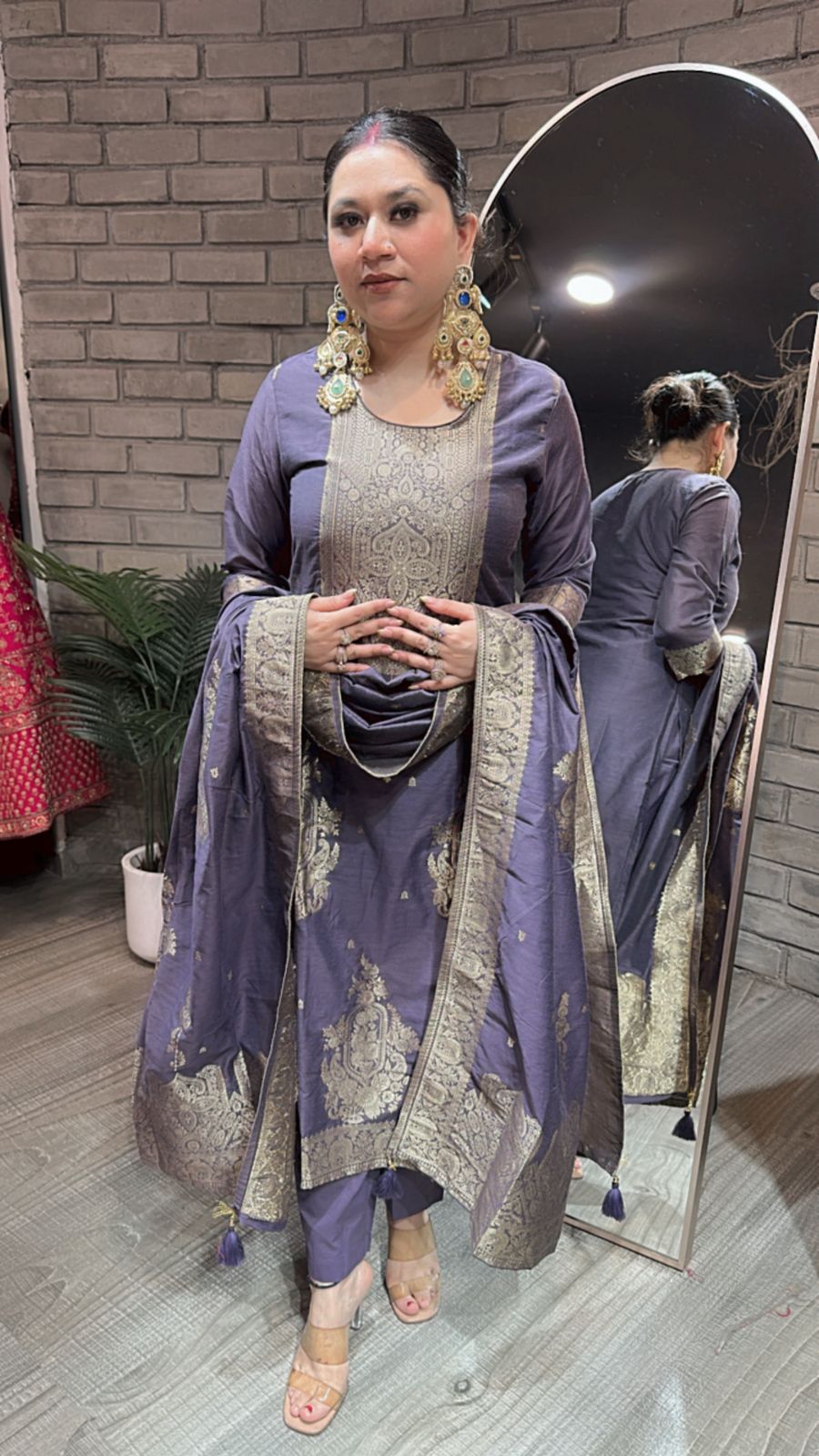 Boho Lavander Dupatta Suit