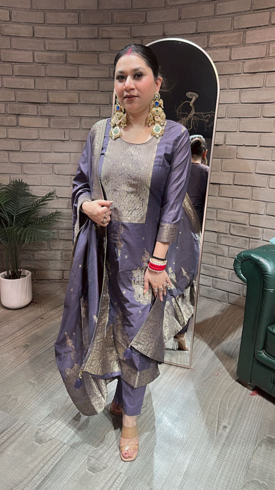 Boho Lavander Dupatta Suit