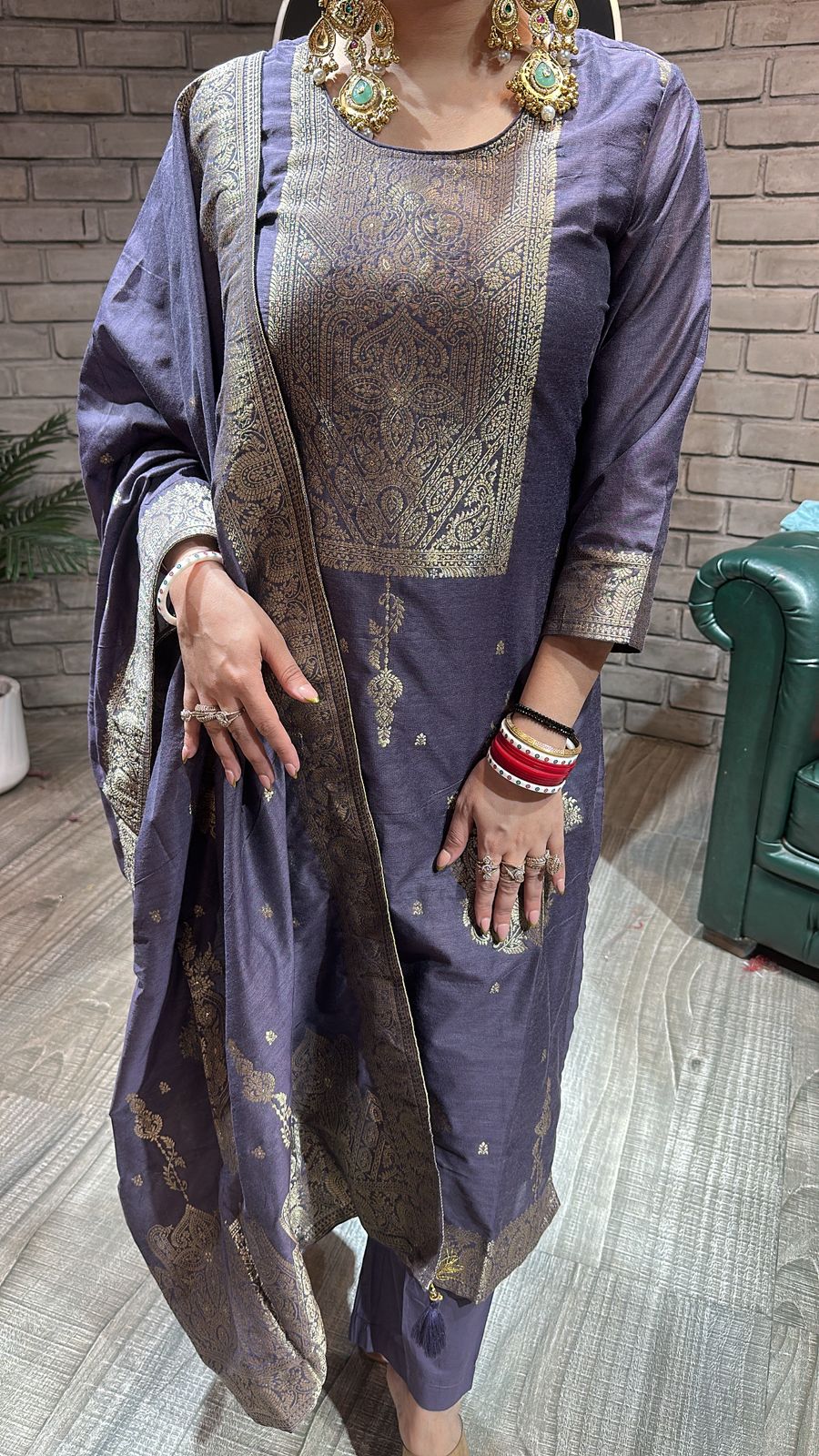 Boho Lavander Dupatta Suit