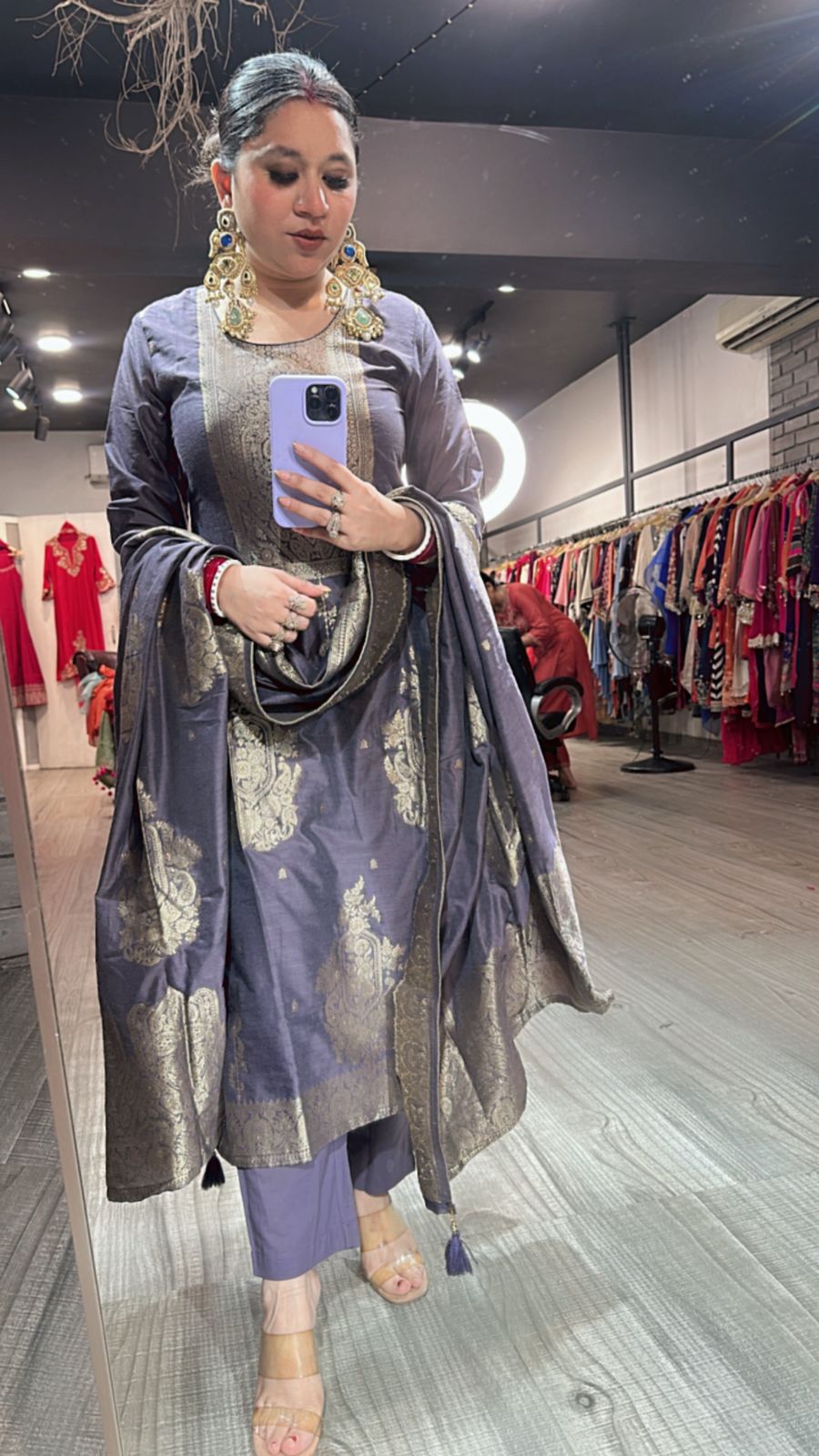 Boho Lavander Dupatta Suit