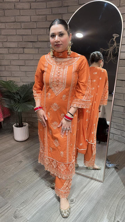 Cornflower Rust Thread work suit