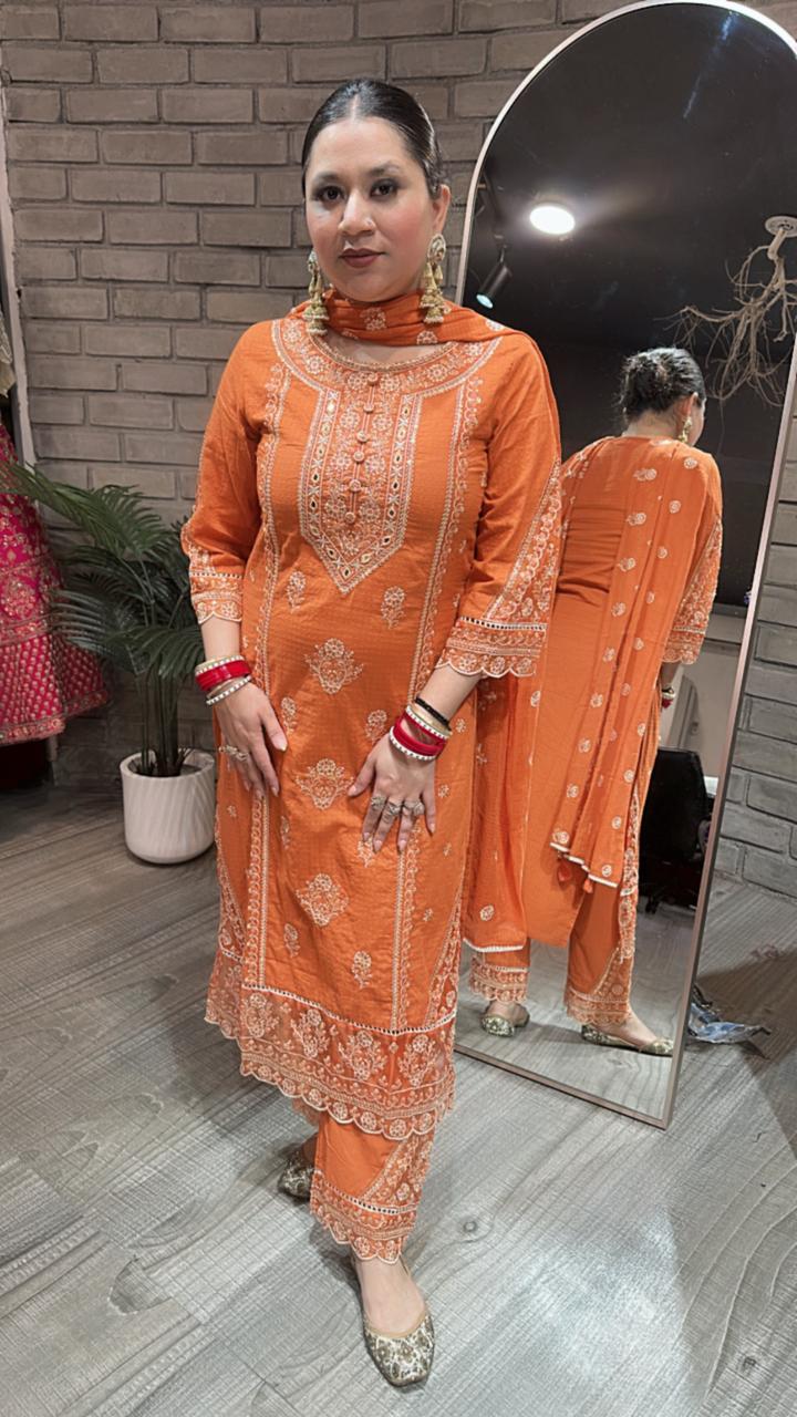 Cornflower Rust Thread work suit