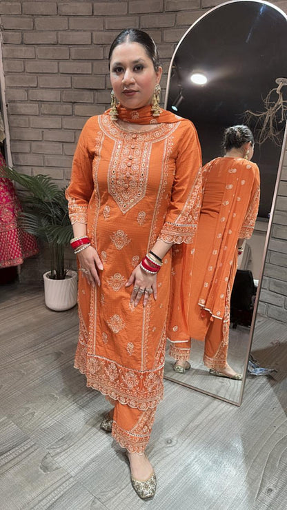 Cornflower Rust Thread work suit