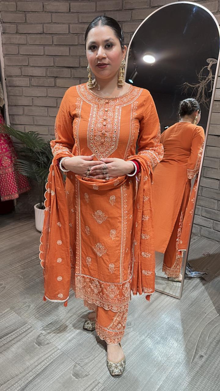 Cornflower Rust Thread work suit