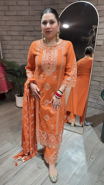 Cornflower Rust Thread work suit